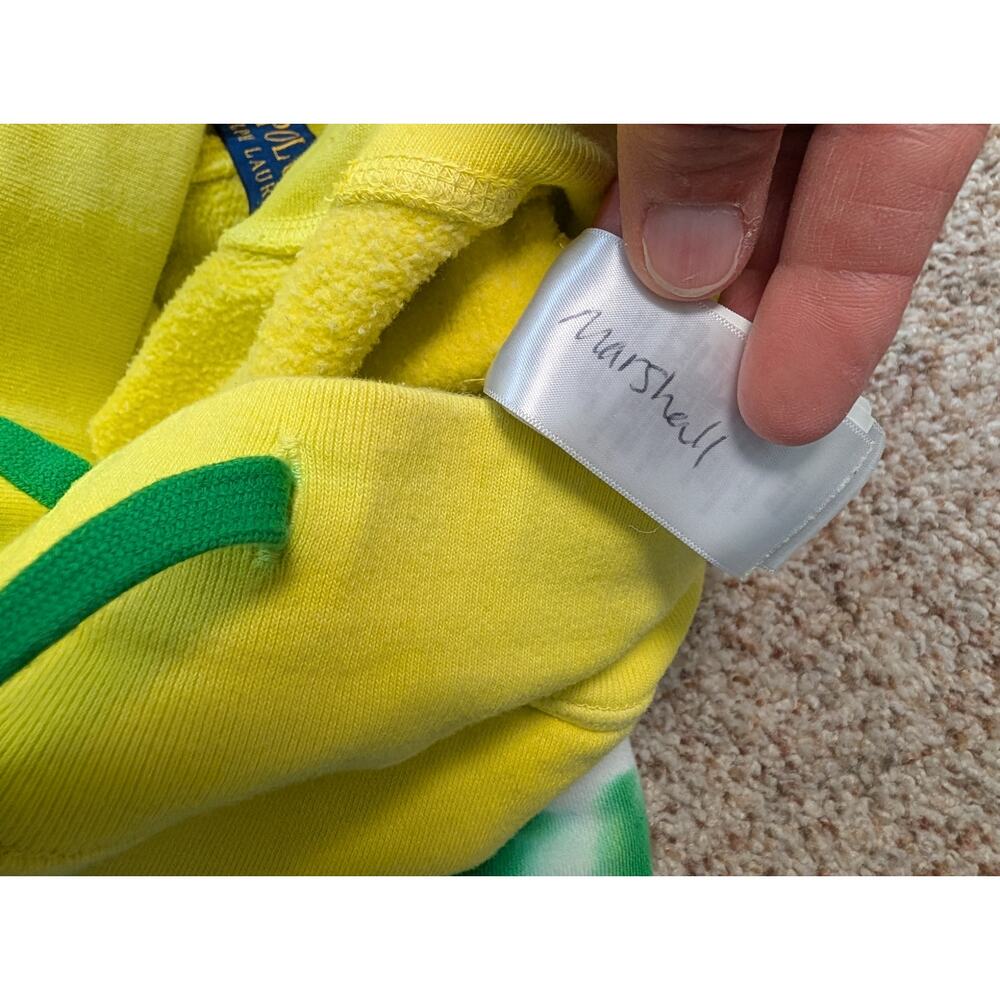 Polo Ralph Lauren Sweat Shorts Mens Large Yellow White Green Blue Tie Dye Fleece - Picture 8 of 12